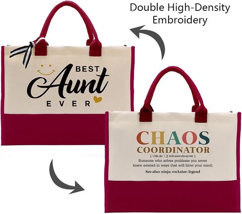 EDCTO Canvas Tote Bag, Cotton Canvas Tote Bag, Chaos Coordinator Bag, Gifts for Boss Lady/Friend/Coworker/Teacher, Mom Birthday Gift, Canvas Tote Bags for Women, Womens Weekend Bag, Canvas Beach Bag in Saudi Arabia