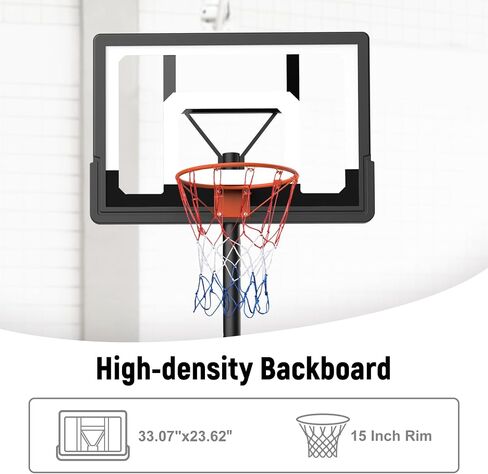 Basketball Hoop Outdoor 7.8-10ft Adjustable Height, Swimming Pool Portable Basketball Hoop & Goals for Teenagers, Youth, and Adults in Saudi Arabia