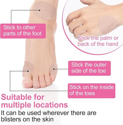 55pcs Moleskin Pads for Feet, Self-Adhesive Blister Protection Patch Stickers, Anti-Wear Flannel Mole Skin Tape Strips Padding for High Heels Loafers Boots Hiking Shoes- 5 Sheets in Kuwait