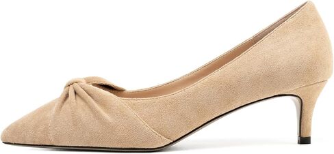 Mettesally Womens Kitten Heel Pumps Pointed Toe Mid Heels Bow Tie Comfort Slip On Heeled Shoes for Wedding Party Office in Saudi Arabia