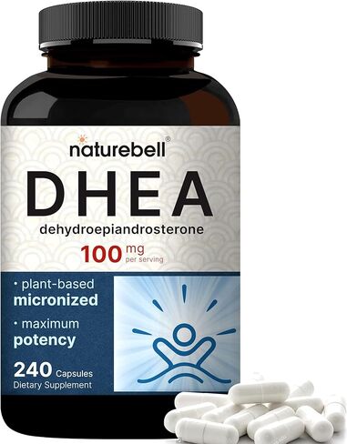 NatureBell DHEA 25mg, 300 Capsules | Micronized Grade for Better Absorption – Plant-Based DHEA Source – Supports Energy Levels & Healthy Aging for Men and Women – Non-GMO in Saudi Arabia