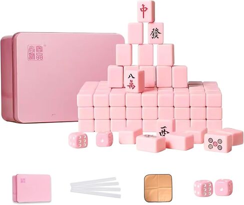 VPH Mini Chinese Mahjong 144 قطعة من صندوق حديد الزمرد مطلي يدويًا in Saudi Arabia