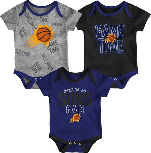 NBA Newborn Infants Game Time 3 Pieces Onsie Creeper Bodysuit Romper Set (Milwaukee Bucks, 6-9 Months) in Saudi Arabia