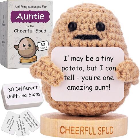 Gifts for Dog Lovers - Adorable Knitted Crochet Dog Holding Positive Signs - Unique Christmas Gift for Pet Owners, Dog Moms, Dog Dads - Dog Themed Gift for Men and Women - 30 Swappable Affirmations in Saudi Arabia