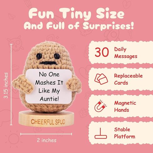 Gifts for Dog Lovers - Adorable Knitted Crochet Dog Holding Positive Signs - Unique Christmas Gift for Pet Owners, Dog Moms, Dog Dads - Dog Themed Gift for Men and Women - 30 Swappable Affirmations in Saudi Arabia