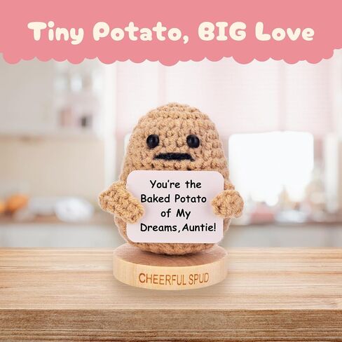 Gifts for Dog Lovers - Adorable Knitted Crochet Dog Holding Positive Signs - Unique Christmas Gift for Pet Owners, Dog Moms, Dog Dads - Dog Themed Gift for Men and Women - 30 Swappable Affirmations in Saudi Arabia