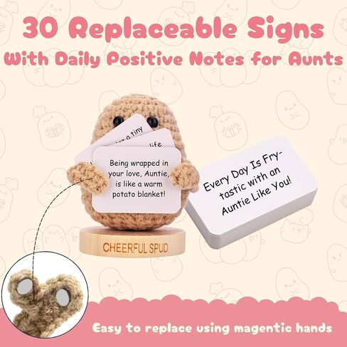 Gifts for Dog Lovers - Adorable Knitted Crochet Dog Holding Positive Signs - Unique Christmas Gift for Pet Owners, Dog Moms, Dog Dads - Dog Themed Gift for Men and Women - 30 Swappable Affirmations in Saudi Arabia