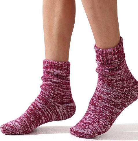 ميرينو جوارب من الصوف. وسادة كاملة تيري غامض طاقم الجوارب للنساء المشي لمسافات طويلة متماسكة سميكة الشتاء الدافئة مترهل الجوارب in Kuwait