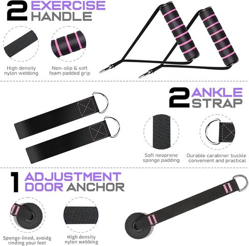 Pilates Bar Kit with Resistance Bands,Qicool Multifunctional Pilates Bar Exercise Equipment for Women, Home Gym Yoga Pilates,Pilates Resistance Bands Full Body Workout Equipment Purple (30lbs/40lbs) in Saudi Arabia