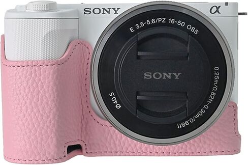 MUZIRI KINOKOO Case for Sony ZV-E10 II Camera - Retro Style Genuine Leather Half Protective Case for Sony Alpha ZVE10 II/ZV-E10 II Camera - with Opening Bottom and Hand Grip Design - Blue in Kuwait