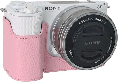 MUZIRI KINOKOO Case for Sony ZV-E10 II Camera - Retro Style Genuine Leather Half Protective Case for Sony Alpha ZVE10 II/ZV-E10 II Camera - with Opening Bottom and Hand Grip Design - Blue in Kuwait