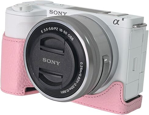 MUZIRI KINOKOO Case for Sony ZV-E10 II Camera - Retro Style Genuine Leather Half Protective Case for Sony Alpha ZVE10 II/ZV-E10 II Camera - with Opening Bottom and Hand Grip Design - Blue in Kuwait