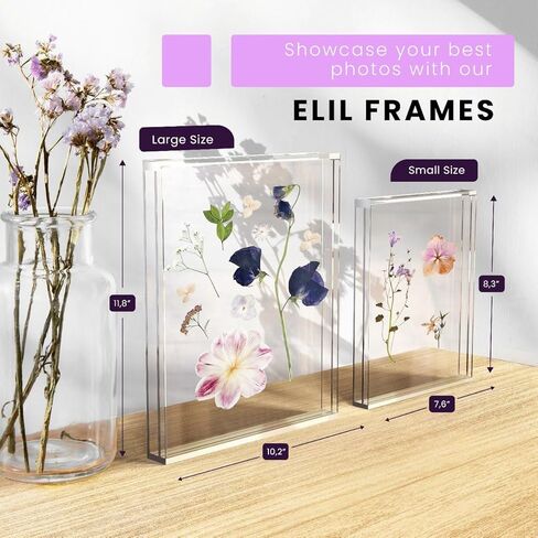 Elil Pink Polaroid Frame for Polaroid Film Fujifilm Instax Film Pink Polaroid Picture Frame 8.3" x 7.6" Collage Frame Family and Wedding Collage Picture Frames Double Glass Acrylic Floating Frame in Saudi Arabia
