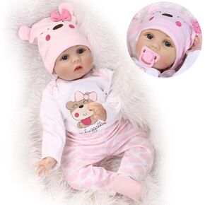 MAIHAO 19-Inch Reborn Baby Dolls Girl Lifelike Baby Dolls Realistic Reborn Doll Girl Soft Body Eyes Closed Newborn Real Life Baby