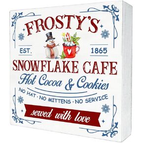 Funny Winter Sign Winter Snowflake Wood Sign Winter Holiday Decorative Sign for Home Porch Indoor Shelf 5"x 5"