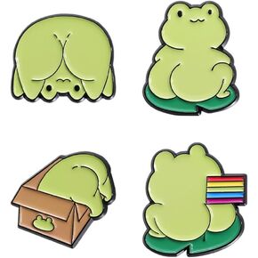 Funny Animal Enamel Pins Set Corgi Frog Goose Cat Themed Badge Pins for Backpack Novelty Lapel Pins for Clothes Cartoon Brooches for Hats Bags Jackets