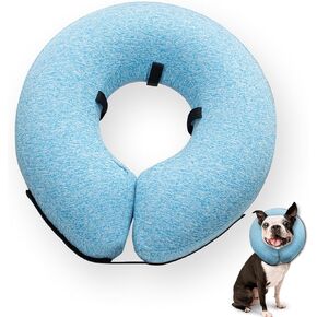 طوق كلب كبير قابل للنفخ، طوق مخروطي ناعم للكلاب بعد الجراحة، طوق كلب مخروطي للكلاب والقطط الصغيرة والمتوسطة والكبيرة - أزرق، كبير in Kuwait