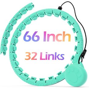 Weighted Hula Circle with 32 Links(66 Inch), Sweet Weight Ball, for Adults Weight Loss, Infinity Fitness Hoop Plus Size, for Women Smart Exercise Equipment