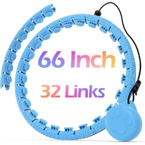 Weighted Hula Circle with 32 Links(66 Inch), Sweet Weight Ball, for Adults Weight Loss, Infinity Fitness Hoop Plus Size, for Women Smart Exercise Equipment
