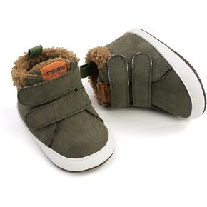 HsdsBebe Baby Ankle Boots Infant Boys Girls Fleece Booties Anti-Slip Rubber Sole Sneakers Toddler Newborn Walking Crib Shoes