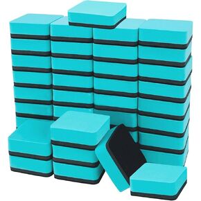 Magnetic Dry Erase Erasers, 40 Pack Square Whiteboard Erasers, Small Magnetic White Board Eraser Cleaner, Office Classroom Supplies, 2 x 2 Inches, 4 Colors