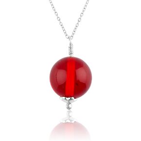 قلادة من الأحجار الكريمة من خرز روبي، قلادة مصنوعة يدويًا، حجر الشفاء، كريستال شقرا الطبيعي، 925 فضة استرلينية 18 بوصة، زفاف، مجوهرات نسائية للذكرى السنوية in Kuwait