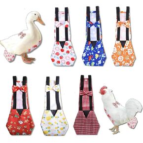 6 Pieces Chicken Diapers for Hens, Diapers for Pet Ducks, Pet Duck Supplies, Goose Clothes, Washable Pet Diapers with Bow Tie for Poultry (L, 6 Pieces), White