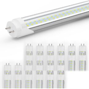 T8 LED Bulbs 4 Foot, 24W 3120 Lumen, 6500K Cool White, Type A+B 4FT Tube Light, T10 T12 65W Equivalent Fluorescent Replacement for Office Shop Light, Remove Ballast or Plug & Play, 4 Pack
