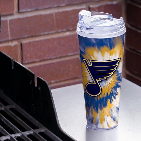 Rico Industries NHL Hockey Boston Bruins Team Color Tie Dye 24oz Metallic Acrylic Tumbler with Hinged Lid, Officially Licensed Double Wall Tumbler with Straw in Saudi Arabia
