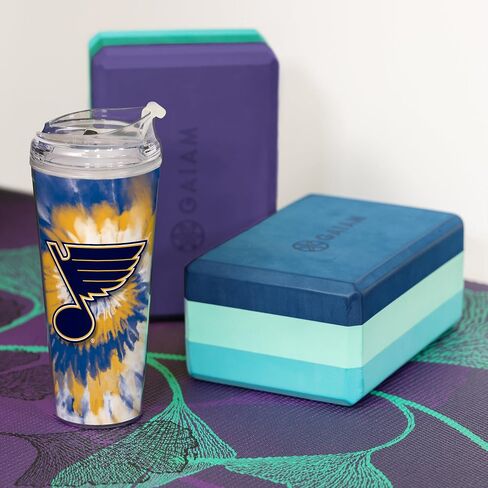 Rico Industries NHL Hockey Boston Bruins Team Color Tie Dye 24oz Metallic Acrylic Tumbler with Hinged Lid, Officially Licensed Double Wall Tumbler with Straw in Saudi Arabia