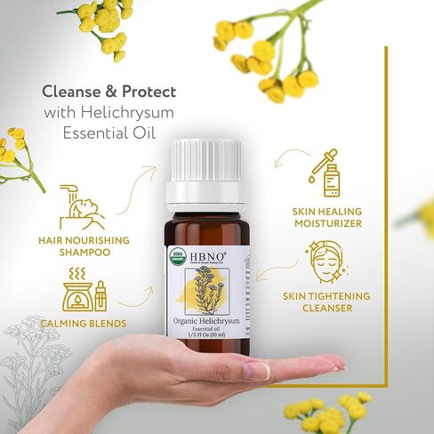 HBNO Blue Tansy Essential Oil - 1/3 OZ (10 ml) Travel Size - Perfect for Aromatherapy, DIY, Candle Making, Soap Making, Diffusers - Blue Tansy Essential Oils in Saudi Arabia