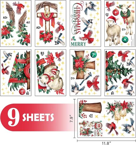 Mfault Merry Christmas Jack Skellington Window Clings 4 Sheets, Xmas Sally Monster Witch Ghost Stickers Decals Decorations, Funny Home Kitchen Decor Holiday Gifts in Saudi Arabia