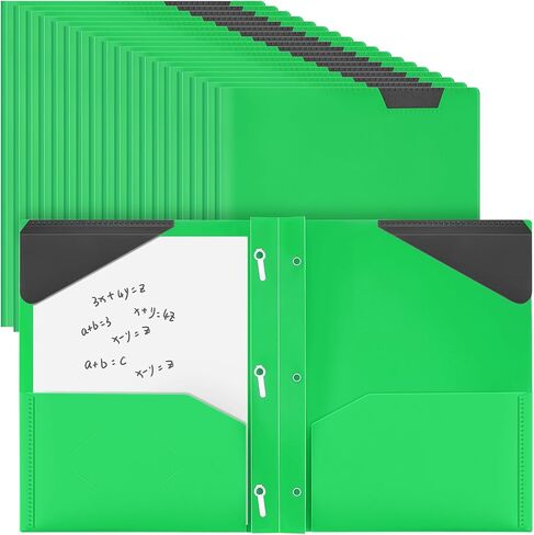 PerKoop 36 Pcs Plastic Folders with Tabs and Prong Fasteners 2 Pocket Folders Heavy Duty Folders with Writable Label Letter Size Colored Prong Folders for Office(Blue) in Saudi Arabia