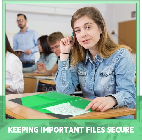 PerKoop 36 Pcs Plastic Folders with Tabs and Prong Fasteners 2 Pocket Folders Heavy Duty Folders with Writable Label Letter Size Colored Prong Folders for Office(Blue) in Saudi Arabia
