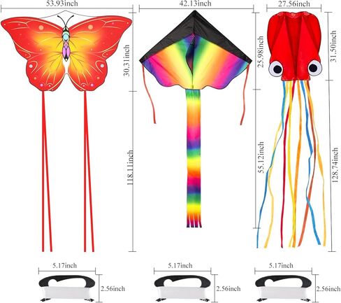 طائرة ورقية على شكل فراشة للأطفال من عمر 4-8 8-12، طائرات ورقية للأطفال سهلة الطيران، طائرة ورقية ملونة للبالغين والمبتدئين، طائرة ورقية كبيرة على الشاطئ للأنشطة الخارجية في حديقة الشاطئ، هدية عيد الفصح للأطفال الأولاد والبنات (أرجواني وأصفر) in Kuwait