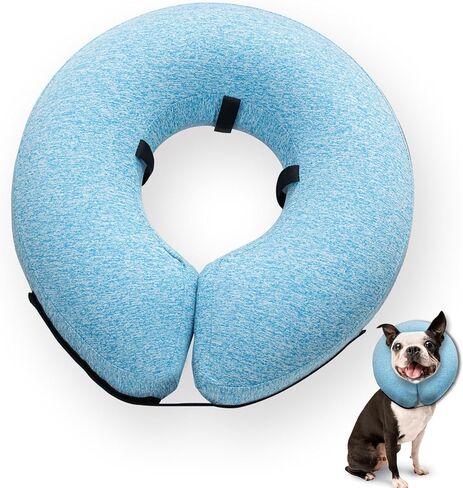 طوق كلب كبير قابل للنفخ، طوق مخروطي ناعم للكلاب بعد الجراحة، طوق كلب مخروطي للكلاب والقطط الصغيرة والمتوسطة والكبيرة - أزرق، كبير in Kuwait