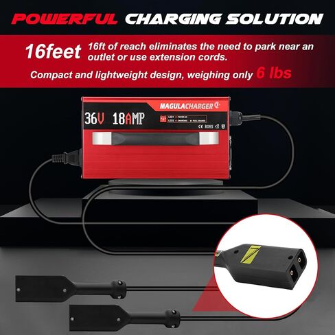 36Volt 18Amp Golf Cart Battery Charger for EZGO-D Style Plug, 36V Trickle Charger for EZ-go TXT, 900W Replace PowerWise Golf Charger, Smart Charger for Lead Acid/AGM/Gel Batteries, 4-6h Full Charge in Saudi Arabia