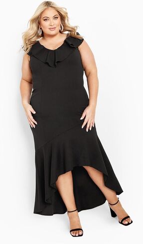AVENUE Women's Plus Size Dress Destiny Ruffle in Saudi Arabia