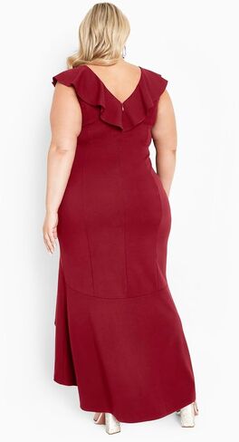 AVENUE Women's Plus Size Dress Destiny Ruffle in Saudi Arabia