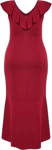 AVENUE Women's Plus Size Dress Destiny Ruffle in Saudi Arabia