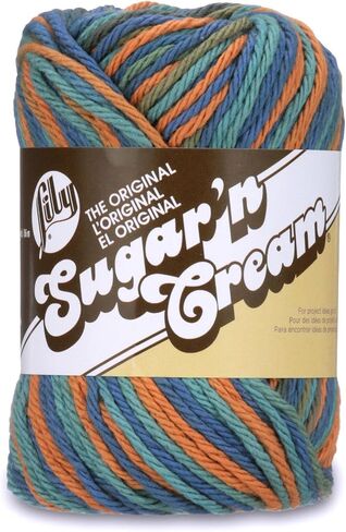 Lily Sugar 'N Cream The Original Ombre Yarn, 2oz, Gauge 4 Medium, 100% Cotton, Spring Swirl - Machine Wash & Dry in Saudi Arabia
