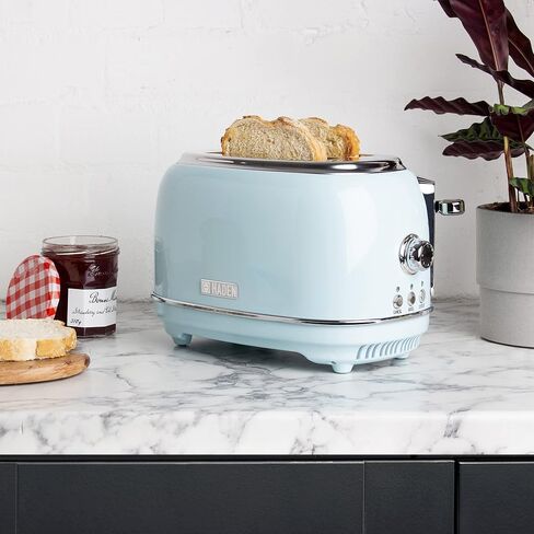 Haden Heritage 2 Slice Wide Slot Toaster Bundled w/12 Cup Programmable Coffee Maker, Removable Crumb Tray, Multiple Settings, Anti-Drip, Black/Copper in Kuwait