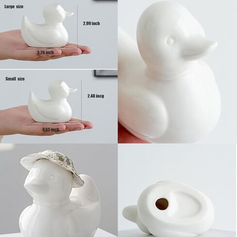 2 PCS Gold Decor Ceramic Small Duck Statue, Modern Home Living Room Office Desk Bookcase Bedroom Nightstand Decor Figurines in Saudi Arabia