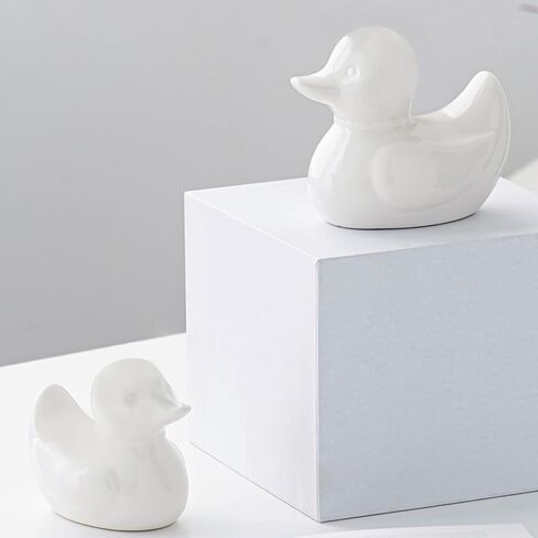 2 PCS Gold Decor Ceramic Small Duck Statue, Modern Home Living Room Office Desk Bookcase Bedroom Nightstand Decor Figurines in Saudi Arabia