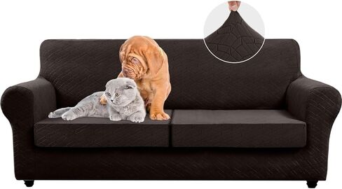 Newest 4 Pieces Couch Covers for 3 Cushion Couch Sofa High Stretch Thick Sofa Covers Furniture Protector Fitted Slipcovers for Dogs in Kuwait