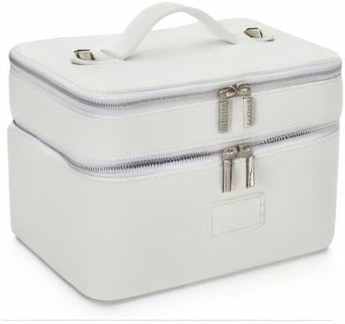 ETOILE - حقيبة Duo Vanity Case باللون الأسود - منظم حقيبة مكياج كبير وعملي للسفر مع مقسم ومرآة قابلة للإزالة in Saudi Arabia