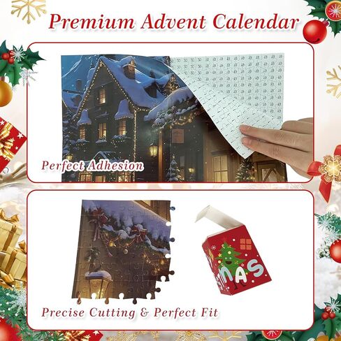 Advent Calendar 2024 Christmas Jigsaw Puzzles -Festive Fireplace 1008 Pieces Jigsaw Puzzle 24 Days Christmas Countdown Advent Calendar Puzzle for Adults and Kids in Saudi Arabia
