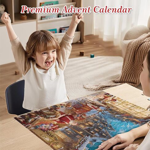Advent Calendar 2024 Christmas Jigsaw Puzzles -Festive Fireplace 1008 Pieces Jigsaw Puzzle 24 Days Christmas Countdown Advent Calendar Puzzle for Adults and Kids in Saudi Arabia
