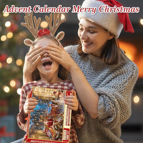 Advent Calendar 2024 Christmas Jigsaw Puzzles -Festive Fireplace 1008 Pieces Jigsaw Puzzle 24 Days Christmas Countdown Advent Calendar Puzzle for Adults and Kids in Saudi Arabia