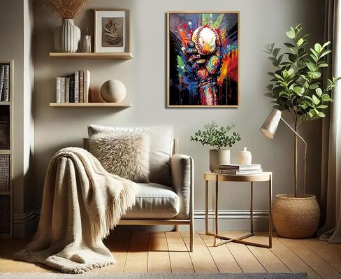 Framed Baseball Wall Art Prints,Vintage Graffit Baseball Art Poster,Baseball Room Decor for Boys Sports Wall Art,Colorful Hand Holding a Baseball Wall Art for Boys Bedroom Wall Decor 12X16 inch in Saudi Arabia